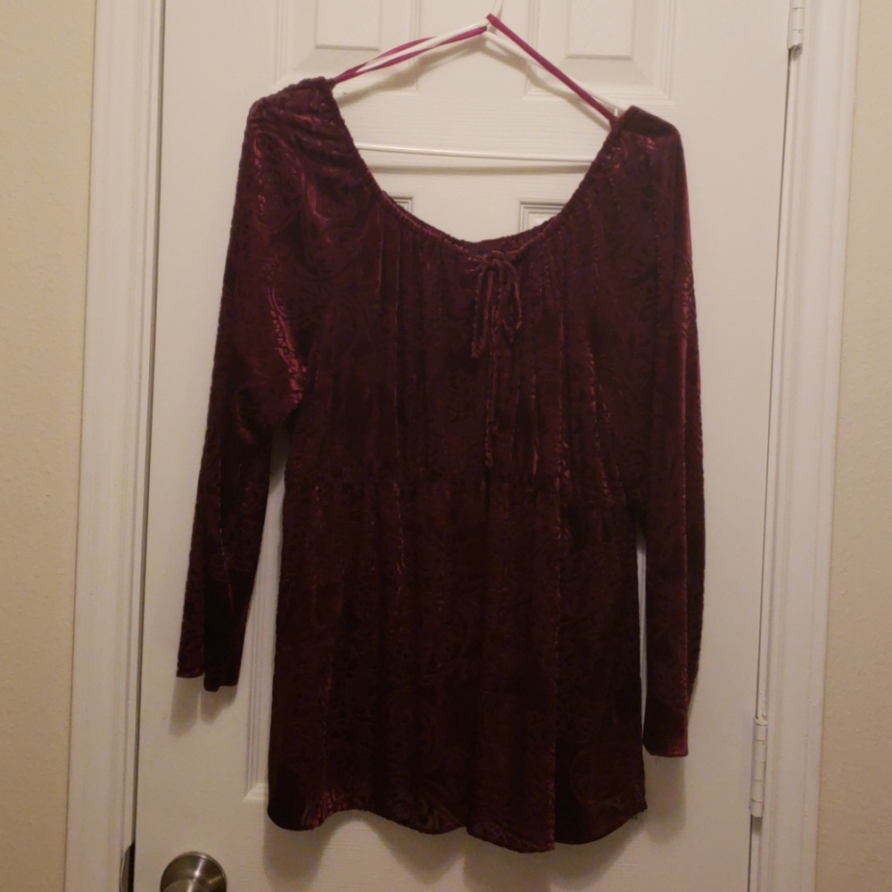 Lane Bryant brand Venezia Burgundy top